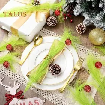 8/30 шт. красно-зеленых пушистых вьющихся стеблей для рождественской елки, декор из пампасной травы, реалистичные верхушки для елки с красными блестящими ягодными шарами 8pcs