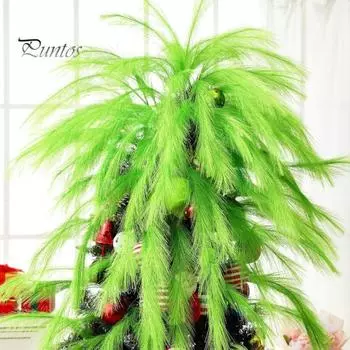 8/30 шт. красно-зеленых пушистых вьющихся стеблей для рождественской елки, декор из пампасной травы, реалистичные верхушки для елки с красными блестящими ягодными шарами 8pcs