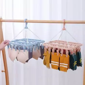 8/32 зажима, вешалки для одежды, прочные, ветрозащитные, прочные, многофункциональные вешалки для одежды, вешалки для носков, товары для дома B синий