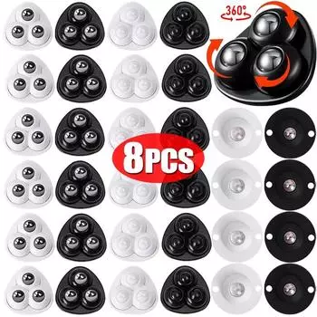 8/4 шт. Мини самоклеящиеся роликовые колеса, универсальный поворотный шкив на 360°, поворотное колесо из нержавеющей стали для мусорного ведра для мебели, шкафа