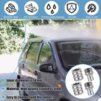 8/4PCS 3/4in Garden Hose Quick Connect Water Hose Fitting Stainless Steel Female and Male Connector Pressure Washer Pump Adapter 3/4