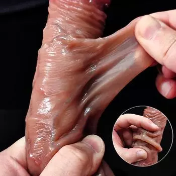 8,5-дюймовый реалистичный пенис для женщин, скользящий дилдо с крайней плотью, присоска, дилдо, женский мастурбатор, большой член, взрослые анальные секс-игрушки, магазин