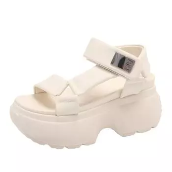 8,5 см Летняя мода Толстая подошва Римские Повседневные Женские Туфли Пряжка Противоскользящие Женские Туфли Клиновидные Каблуки Цепь Платформа Сандалии Женские 2025 34