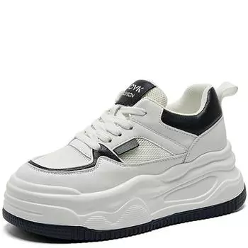 8,5 см синтетическая воздушная сетка кожа скрытый каблук женские платформа танкетка летние массивные кроссовки сандалии досуг вулканизированная мода 34 белый