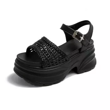 8.5CM High Heels Women Slippers Chunky Pumps Ladies Strap Slides Luxury Platform Beach Women Shoes Flip Flop 2025 Summer sandal 34