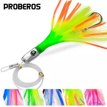 8,7-дюймовая приманка для перетаскивания маршрута рыбалки, 22 см, 85 г, металлическая головка, уплотнение, рыбная приманка, усы кальмара, мягкая приманка, биомиметическая поддельная приманка для морской рыбалки 22CM/85G