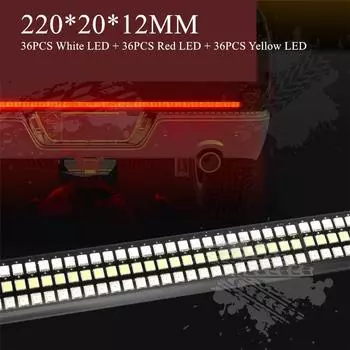 8.7 мотоцикл квадроцикл UTV ТРОЙНАЯ светодиодная алюминиевая световая панель Янтарный последовательный бегущий указатель поворота Стоп-сигнал Задний фонарь ДХО Ходовой свет Красный Задний ход Белый