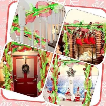 8.85ft Handmade Christmas Garland,Artificial Cedar Needles Green Seasonal Garland For Christmas TV Cabinet Winter Holiday Indoor Christmas Decoration One Size
