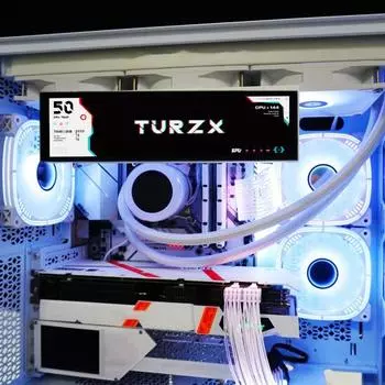 8,8-дюймовый корпус IPS, дополнительный экран, корпус компьютера Type-C, процессор, графический процессор, оперативная память, монитор температуры, дисплей температуры, мини-ЖК-экран, аксессуары для ПК чёрный