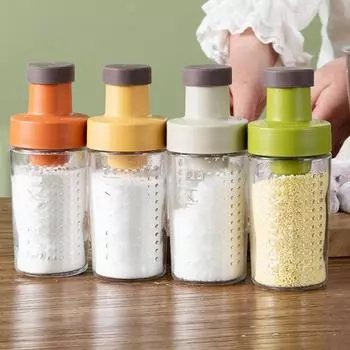 8.8oz Quantitative Sugar Control Bottle Silicone Sugar Container Dust-proof Sealed Salt Control Bottle with Lid BBQ SprinklerCan белый