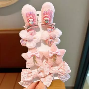 8/9 шт./набор плюшевых заколок для волос, милые красочные вязаные цветы, клетчатые фрукты, заколки для волос, заколки для аксессуаров для волос, наборы