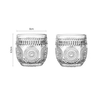 8,9 унций 260 мл Элегантная стеклянная кружка Прозрачная посуда для бара Виски Креативная кофейная кружка Стаканы для питья Холодные чашки для латте и мокко 260ml