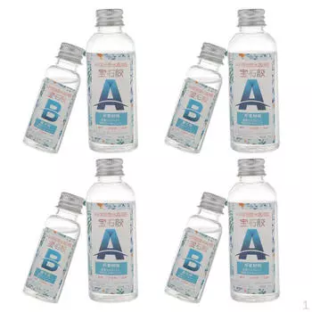 8 бутылочек кристаллического клея из эпоксидной смолы 400 г для поделок 3:1