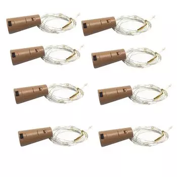 8 бутылок вина, 20 светодиодных лент, микропробка, медный провод, белый звездный свет