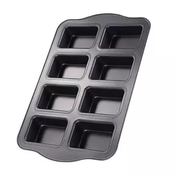 8 Cavity Mini Loaf Pan Non Stick Bakeware Mini Desserts Bread Baking Tins