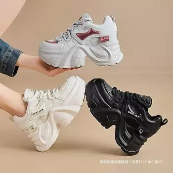 8 cm women s casual single shoes women s shoes spring new heightened platform dad shoes children s spring and summer shoes versatile 34 бежевый