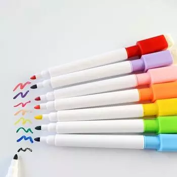 8-цветная магнитная ручка для доски, стираемые маркеры для сухой белой доски, магнит, встроенный ластик one size