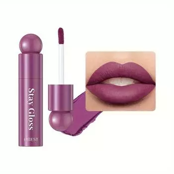 8-цветная матовая бархатная глазурь для губ с антипригарным покрытием, не выпадает из цвета Блеск для губ Стойкое увлажнение Увлажняющая жидкая помада, легко окрашиваемая 1#