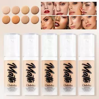 8-цветная матовая основа, консилер от прыщей, стойкий несмываемый макияж, водостойкая жидкая основа, контролирующая жирность 01