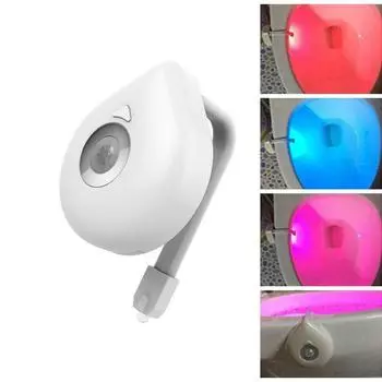 8-цветный датчик движения-автоматический светодиодный светильник для туалета, туалета и ванной комнаты Q3N3