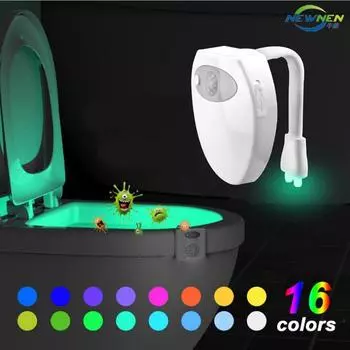 8 цветов 16 цветов новый индукционный подвесной туалет для унитаза человеческого тела индукционный светильник для унитаза 8colors разноцветный