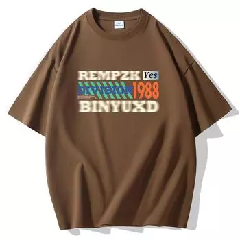 8 цветов 1988 Мужская свободная футболка с короткими рукавами 100% хлопок Повседневная футболка Размер S-5XL S