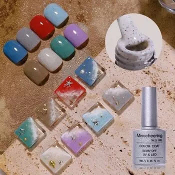 8 цветов, гель-лак для ногтей с морской солью и песком, коралловый светотерапия, клей для ногтей, цветное покрытие, прочный цветной лак для ногтей, дизайн ногтей «сделай сам»