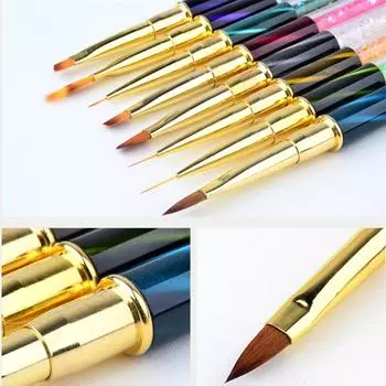 8 цветов градиентная кисть для рисования ногтей ручка мульти размер УФ-гель кошачий глаз горный хрусталь ручка маникюрный инструмент синий