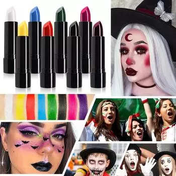 8 цветов краска для лица и тела, синяя, белая, красная, флаг цвета краска для лица для бейсбола/футбола/Хэллоуина, вампира/клоуна, косплея 01