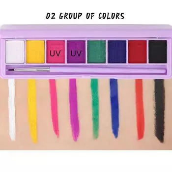 8 цветов красочная краска для тела и лица макияж вспышка татуировки фестиваль живопись играть клоун Хэллоуин макияж краска для лица детские игрушки инструменты