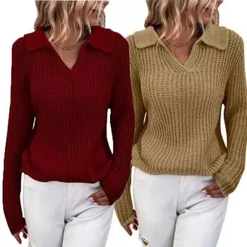8 цветов осень зима новый однотонный свитер с V-образным вырезом женская одежда корейская мода дорожный длинный рукав тонкий трикотажный джемпер свитер S розовый