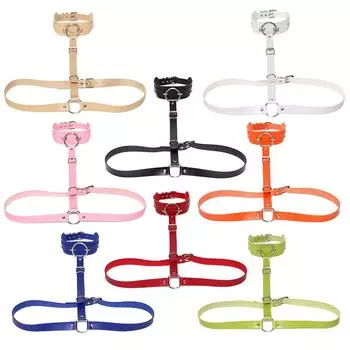 8 цветов сексуальный женский леди искусственная кожа бондаж воротник пояс ожерелье талия тело цепь Orange