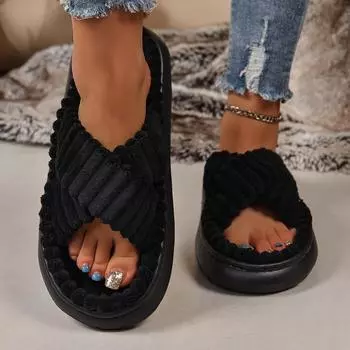 8 цветов, женские хлопковые тапочки большого размера с толстой подошвой, простые повседневные удобные домашние тапочки, однотонные тапочки 36-37 розовый