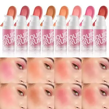 8 цветов, жидкие румяна, прессованные румяна, увлажняющие, улучшающие цвет лица, глаз, губ, женский макияж, крем-румяна для создания румян