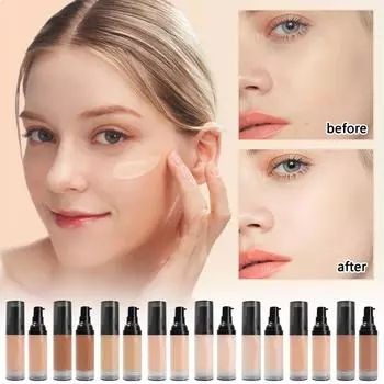 8 цветов жидкой основы, освежающей и увлажняющей, без липкой пудры и без снятия макияжа, натуральной и стойкой для ухода за кожей и консилера One Size