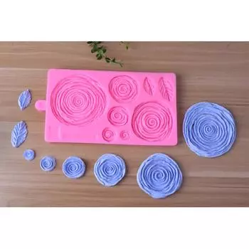 8 даже больших цветов, листьев роз, краев торта, кружева, силиконовая форма, сделай сам, помадка, декоративные инструменты для выпечки розовый