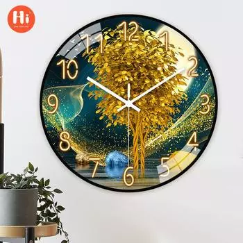 8 дюймов 20 см легкие роскошные настенные часы для дома, гостиной, современные простые настенные часы, бесшумные модные часы