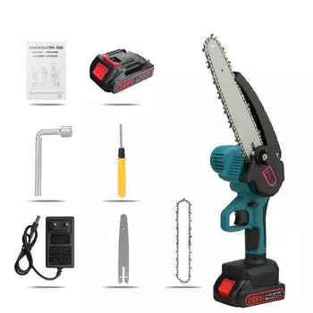 8 дюймов 288 Вф Электрическая цепная пила Аккумуляторная цепная пила Деревообработка Обрезка Цепная пила Одноручная Садовая Валка леса Электроинструмент 1*Battery
