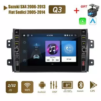 8 дюймов 2 Din Android автомобильный радиоприемник мультимедийный видеоплеер для Suzuki SX4 2006-2013 для Fiat Sedici 2005-2014 с кнопкой Carplay WiFi 2 + 32 ГБ 1+32GB
