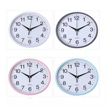 8 дюймов Большие нетикающие кварцевые часы Винтажные круглые современные украшения для дома, спальни, ретро, кухни, настенные часы в скандинавском стиле розовый