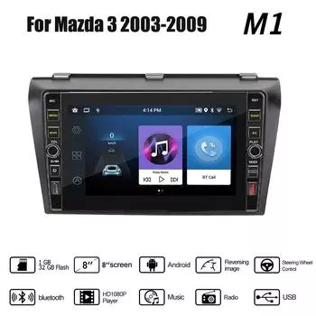 8 дюймов для Mazda 3 2003-2009 с кнопкой Android автомобильный радиоприемник мультимедийный плеер навигация стерео GPS 2 Din 1 + 32 ГБ 1+32GB