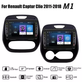 8 дюймов для Renault Captur Clio 2011-2018 с кнопкой Android автомобильный радиоприемник мультимедийный плеер навигация стерео GPS 2 Din 1 + 32 ГБ 1+32GB,A