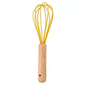 8 дюймов силиконовый венчик ручной взбиватель яиц деревянная ручка ручной блендер для сливок кухонный инструмент для выпечки