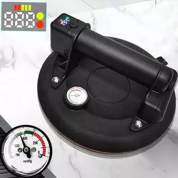 8-дюймовая электрическая вакуумная присоска для стеклянной плитки, прочная, 220 кг, несущая способность, 5000 мАч, электрическая вакуумная присоска с воздушным насосом чёрный