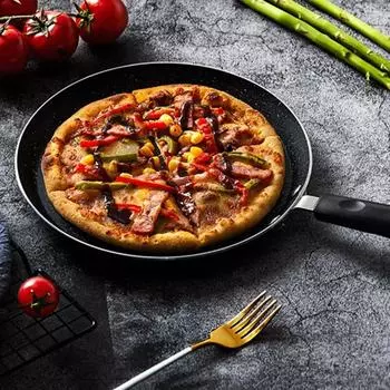 8-дюймовая алюминиевая антипригарная сковорода для сотейника, бытовая кухонная сковорода, многоцелевая, простая, прочная, с длинной ручкой, не допускающая ожогов 8-inch 22.5CM чёрный