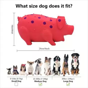 8-дюймовая большая игрушка для собак из латекса в форме свиньи в горошек - забавная игрушка для жевания и чистки зубов для агрессивных любителей жевать - прочная и нежная для десен фиолетовый