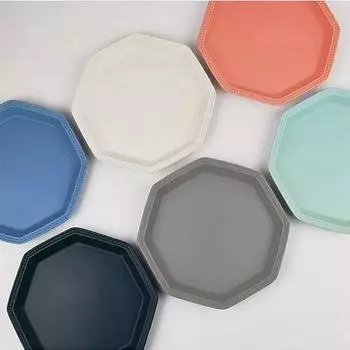 8-дюймовая цветная керамическая обеденная тарелка с геометрическим узором, поднос для десерта, послеобеденный чай, блюдце для печенья, формы для торта, пригодные для использования в микроволновой печи 8 inches розовый