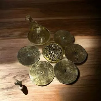 8-дюймовая латунная астролябия с календарем на английском/арабском языке, навигационный инструмент, военно-морские инструменты, армиллярная, подлинная астролябия, коллекционная подарочная копия