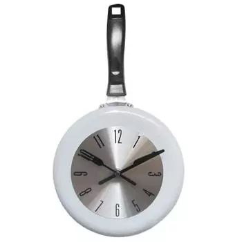 8-дюймовые круглые аналоговые настенные часы в форме сковороды для гостиной, спальни, бара, декор, подарок чёрный