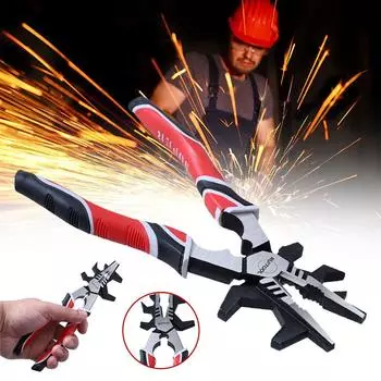 8-дюймовые многофункциональные высокоуглеродистые стальные сварочные клещи с резиновой противоскользящей рукояткой, подходящие для электрической/газовой сварки, гладкая поверхность Y3Q5 красный